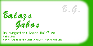 balazs gabos business card